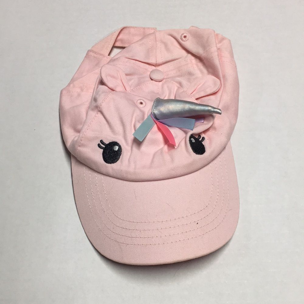 Carterβs Pink Unicorn Kids Baseball Cap with Metallic Horn 2t-4t